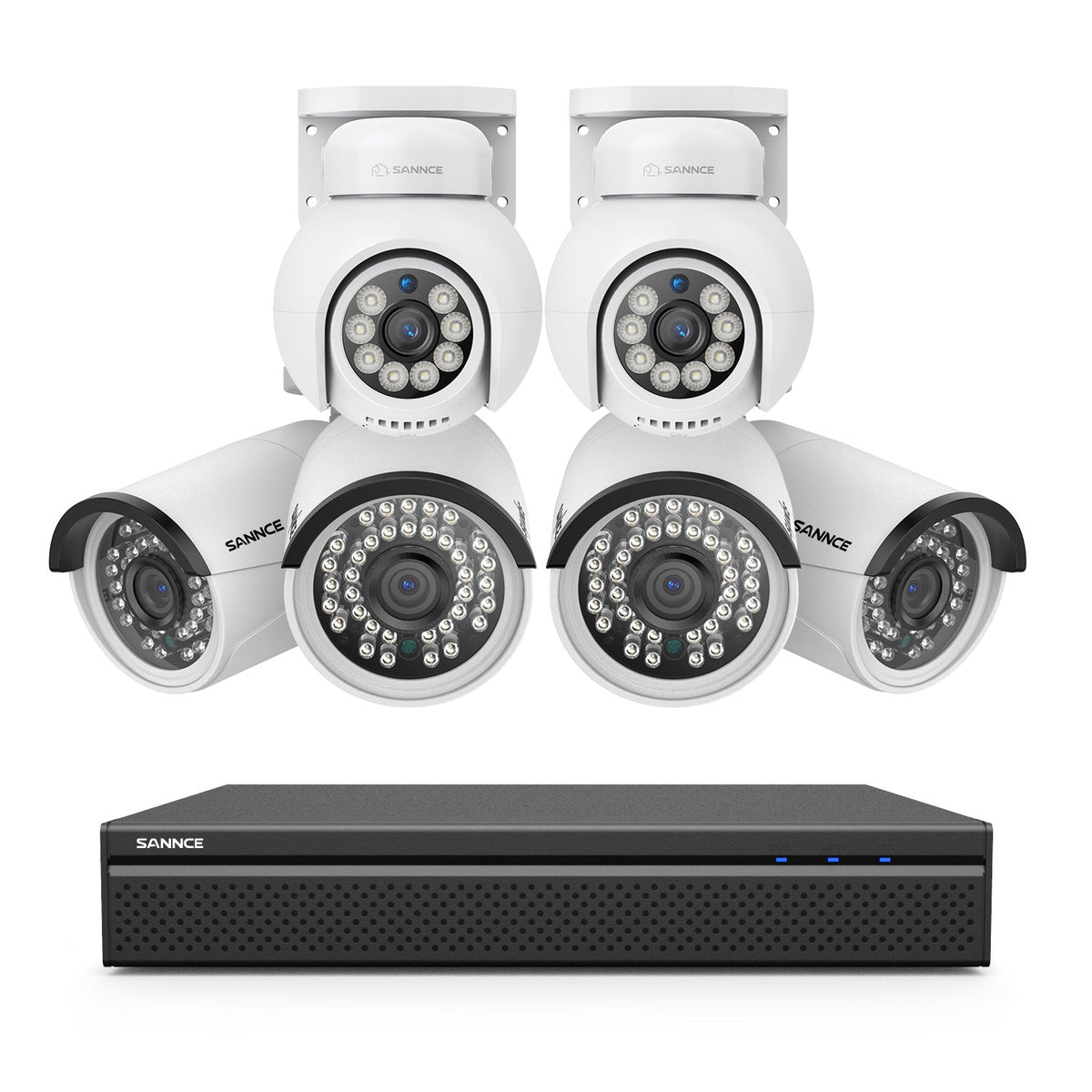 10 Channel 4K 24/7 PoE Security Camera System, 8MP Pan-Tilt Turret & Bullet IP Cameras, AI Human/Vehicle Detection, Two-Way Audio