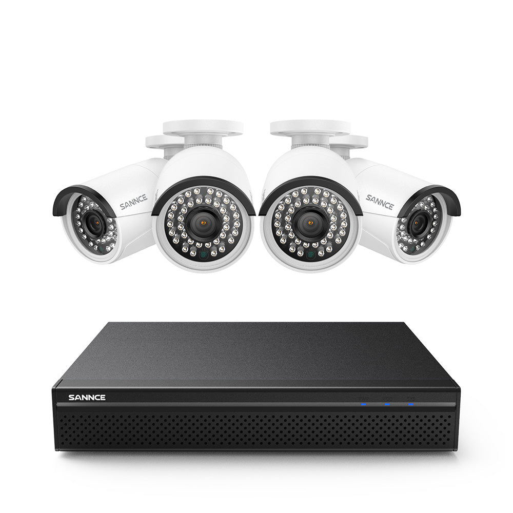 Certified Refurbished 8 Channel 5MP PoE Security Camera System, 4K NVR & 4pcs 5MP Outdoor PoE IP Cameras, ONVIF Supported, H.265+, Audio Recording, Smart Motion Detection