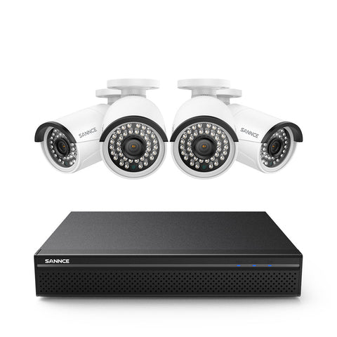 Certified Refurbished 8 Channel 5MP PoE Security Camera System, 4K NVR & 4pcs 5MP Outdoor PoE IP Cameras, ONVIF Supported, H.265+, Audio Recording, Smart Motion Detection
