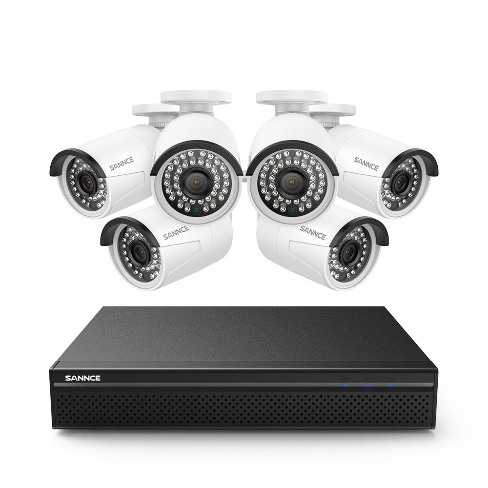 8 Channel 5MP PoE Security Camera System, 4K NVR & 6pcs 5MP Outdoor PoE IP Cameras, ONVIF Supported, H.265+, Audio Recording, Smart Motion Detection