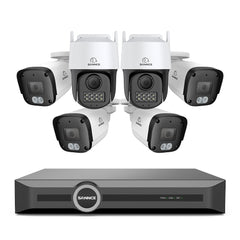 ER500 - 5MP 8 Channel PoE Security System, 6MP NVR + PT IP Cameras, S+265., AI Human & Vehicle Detection, Smart Playback, Smart Notification with Image Attached