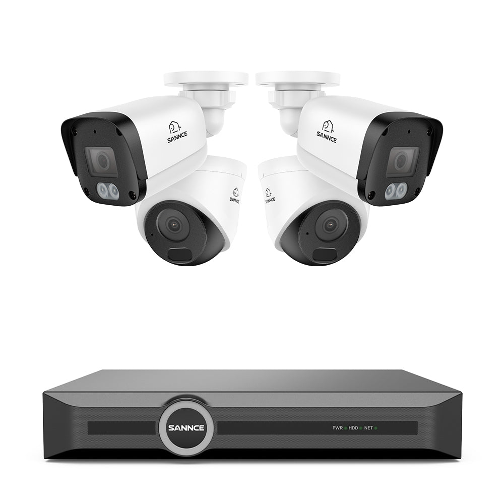 EH500 - 5MP 8 Channel PoE Security System, 6MP NVR, S+265., Human & Vehicle Detection, Color Night Vision, Smart Playback, IP67, Audio Recording, Smart Notification with Image Attached