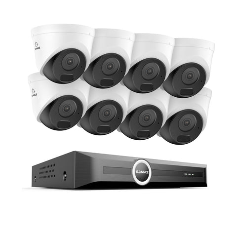 5MP 8 Channel PoE Security System, 6MP NVR, S+265., Human & Vehicle Detection, Smart Playback, Smart Notification with Image Attached