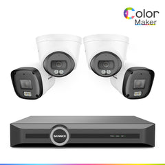 Sistema de cámara de seguridad PoE de 8 canales de 3MP con NVR de 6MP, visión nocturna a todo color F1.0, 4 cámaras 2K, detección de humanos y vehículos con IA, S+265