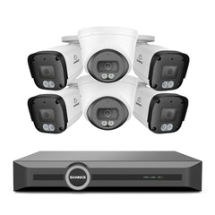 4K POE Security Camera System w/ Audio, S+265., AI Detection, Dual-Light Color Night Vision, IP67 Waterproof (8CH+6 Cams)