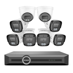 4K POE Security Camera System w/ Audio, S+265., AI Detection, Dual-Light Color Night Vision, IP67 Waterproof (8CH + 8 Cams)