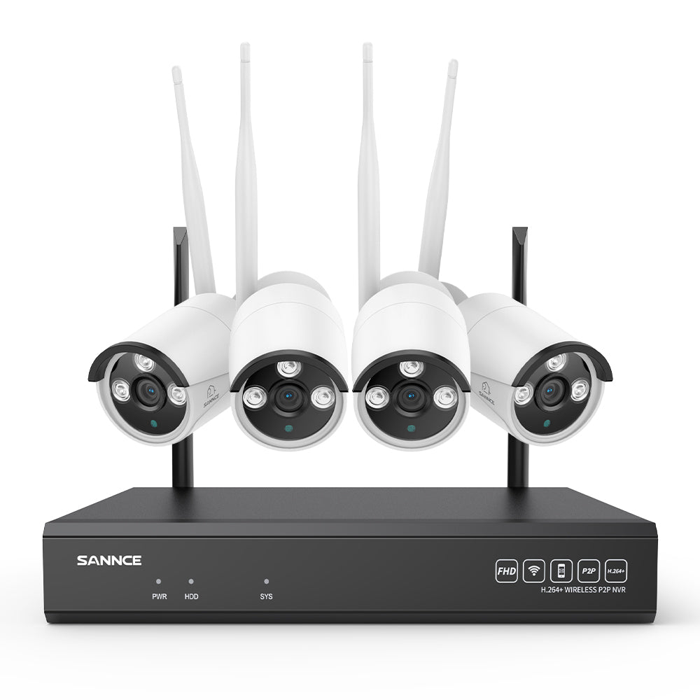 3MP 10-Channel Wireless Security Camera System, 8MP NVR, 3MP WiFi IP Cameras, Audio Recording, IP66 Waterproof, Smart AI Human Detection, Work With Alexa (4xBullet camera and 8MP 10CH NVR)
