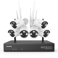 3MP 16-Channel Wireless Security Camera System, 8MP NVR, 3MP WiFi 6 Pcs IP Cameras, Two-Way Audio, IP66 Waterproof, Smart AI Human Detection, Work With Alexa