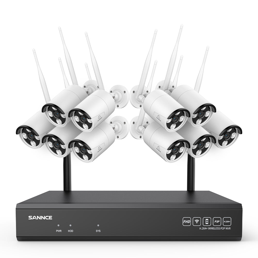 5MP 16-Channel Wireless Security Camera System, 8MP NVR, 5MP WiFi 10 Pcs IP Cameras, Two-Way Audio, IP66 Waterproof, Smart AI Human Detection, Work With Alexa