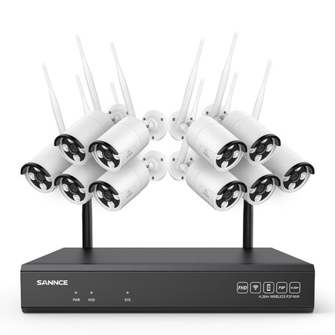 4K 16-Channel Wireless Security Camera System, 8MP NVR, 8MP WiFi 10 Pcs IP Cameras, Two-Way Audio, IP66 Waterproof, Smart AI Human Detection, Work With Alexa