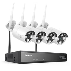 3MP 8-Channel Wireless Security Camera System, 8MP NVR, 3MP WiFi 4 Pcs IP Cameras, Two-Way Audio, IP66 Waterproof, Smart AI Human Detection, Work With Alexa