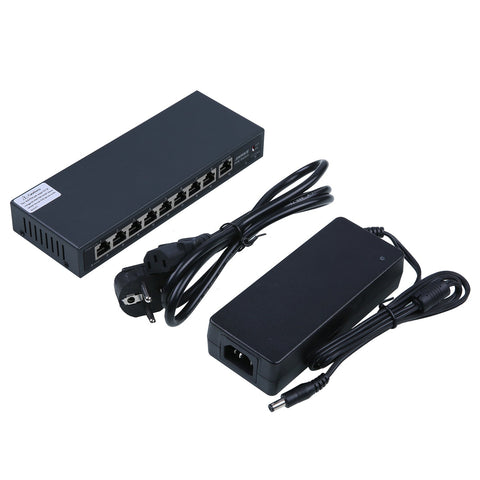 8POE+1FE 9 PORT POE Switch, plug-and-play, energy-efficient, robust metal housing, desktop or wall mounting